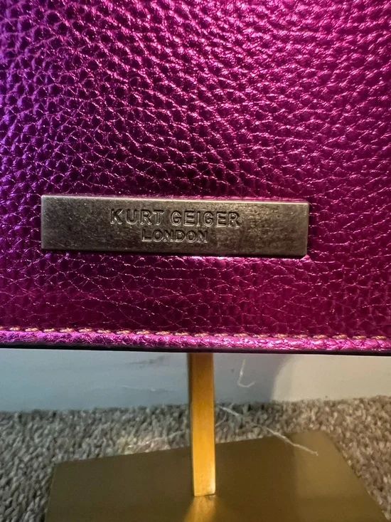 Kurt Geiger Metallic Gold and Rose Quilted Leather Crossbody Bag - Picture 5 of 10